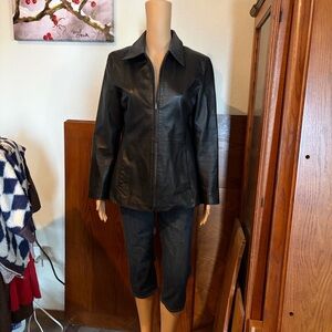 JLC New York Vintage Black Leather Women's Car Length Jacket